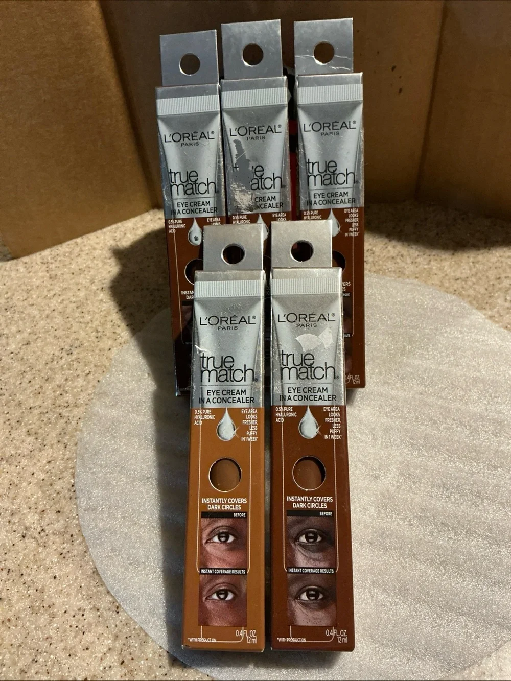 Lot of 5 L’Oreal True Match Eye Cream Concealer C9-10 & N9-10 0.4oz